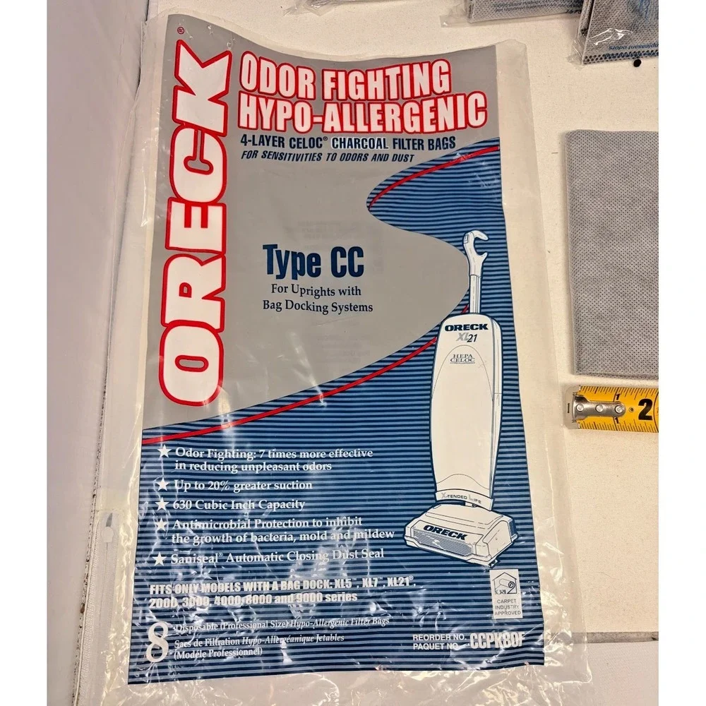 7 Bags Oreck Type CC Hypo-Allergenic Vacuum Bags CCPK80F XL21 XL7 XL5 NEW
